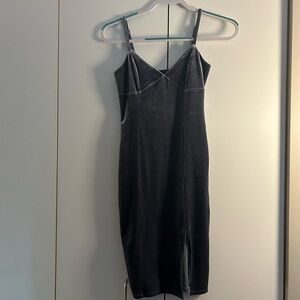 Elegant Light Blue Velvet Dress